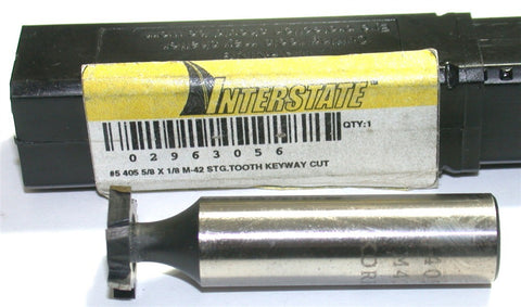 Interstate 405 5/8" Diameter x 1/8" Width Staggered Tooth Keyseat Cutter HSS
