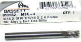 Up To 2 New Bassett 4-Flute Carbide 3/16" End Mills B52652