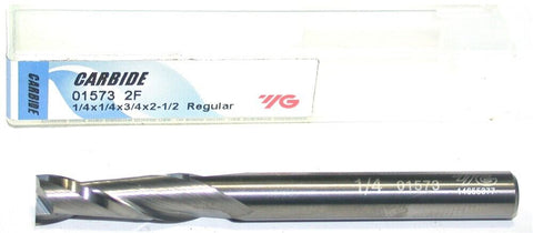 YG-1 01573 1/4" Diameter 1/4" Shank 2 Flute Carbide End Mill New
