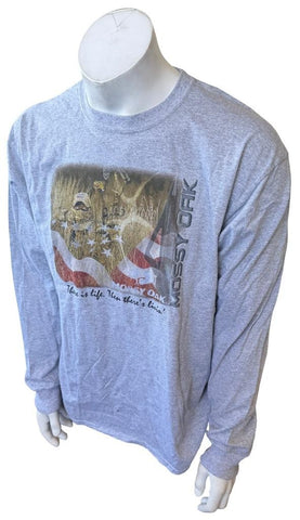 Gildan Men's Mossy Oak There is Life Then There's Livin' Gray Shirt Size Large