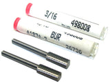 Lot of 2 Carbro A187A-3 498008 3/16" Dia. x 1/2 Cylindrical End Cut Carbide Burr