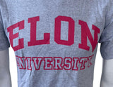 Anvil Men's Elon University Graphic Gray Short Sleeve Shirt Size Small
