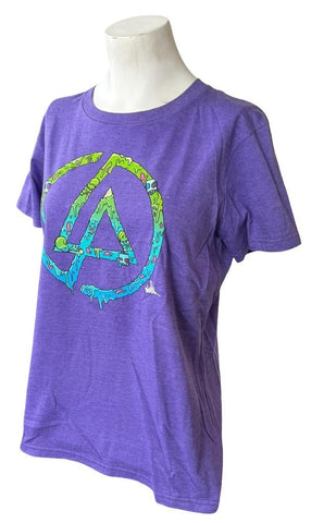 Hard Rock Cafe Women's Linkin Park Graphic Purple Short Sleeve Shirt Size Medium