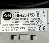 Allen-Bradley 194E-E25-1753 Load Switch Series B 25A 690V 3-Pole w/ Handle
