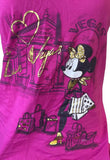 Disney Women's Minnie Mouse Las Vegas Purple Short Sleeve Shirt Size Medium