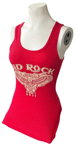 Kavio Women's Kid Rock American Badass 2011 Graphic Red Tank Top Size Small
