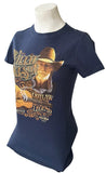 Hard Rock Cafe Women's Willie Nelson Outlaw Legend Navy Shirt Size Medium