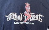 Anvil Men's Lethal Threat Motorgear Shop Girl Graphic Black Shirt Size Large