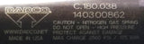 Dadco C.180.038 Nitrogen Gas Spring 2560psi Max Charge 140300862 QB38-1103