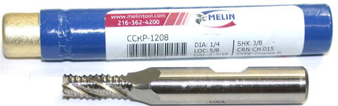 Melin CCFP-1208 1/4" Diameter 4 Flute Fine Pitch Rougher End Mill New