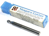 Niagara 66192 Carbide 5/32" 3 Flute Carbide TiCN Coat Ball End Mill New