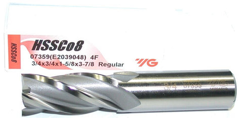 YG-1 07359 3/4" Diameter 3/4" Shank 4 Flute HSS End Mill New