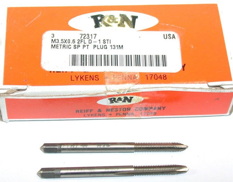 Lot of 2 Reiff & Nestor 72317 M3.5 X 0.6 D-1 STI 2-Flute Spiral Point Plug Taps