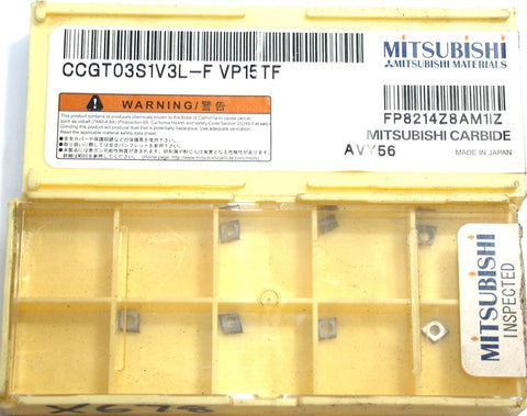Lot of 7 New Mitsubishi CCGT03S1V3L-F VP15TF Turning Carbide Inserts