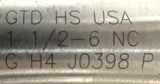 GTD USA 1 1/2-6 Plug Hand Tap 4 Flute NC GH4 J0398 P