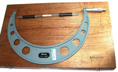 Mitutoyo 11-12" .0001" Micrometer w/Case & Standard 103-226 - calibrated