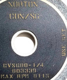 Norton CVSG80-1/4 Superabrasive Wheel 803339 8115rpm Max 4" x 1/4" x 3/4"