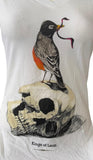 Next Level Women's Kings Of Leon Bird On Skull Graphic White Shirt Size Medium
