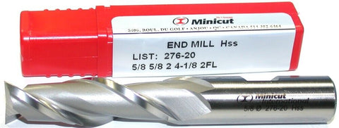 YG-1 Minicut 276-20 5/8" Diameter 5/8" Shank 2 Flute HSS End Mill New