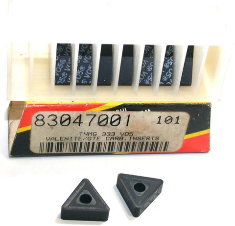 Lot of 9 Valenite TNMG 333 V05 Double Side Triangle Turning Carbide Inserts