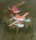 Disney Youth Planes Dusty & Blade Ranger Blaze of Glory Green Shirt Size Medium