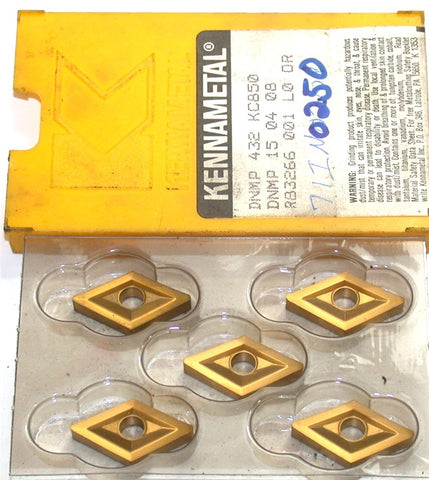 Lot of 5 Kennametal DNMP 432 KC850 Kenloc Carbide Negative Turning Inserts
