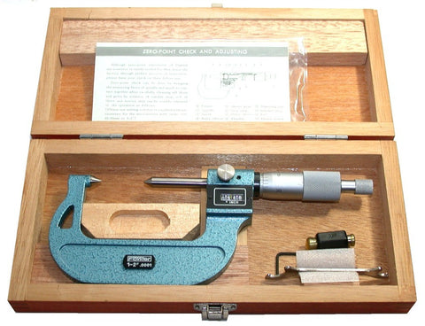 Fowler 52-226-802 Digit Micrometer with 60-Degree Point 0-1" w Case & Standard