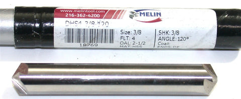 Melin DHS4-3/8-120 4 Flute 120 degree 3/8" HSS Countersink