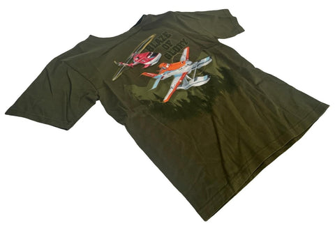 Disney Youth Planes Dusty & Blade Ranger Blaze of Glory Green Shirt Size Medium