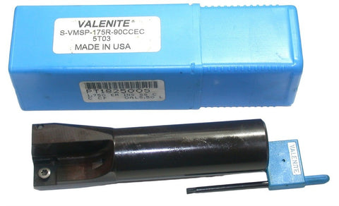 Valenite S-VMSP-175R-90CCEC 1 3/4" Dia Indexable Insert Tool Holder 1 1/4" shank