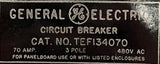 General Electric TEF134070 3-Pole Circuit Breaker 70A 480V 3 Phase Bolt-On
