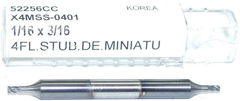YG-1 52256CC 1/16" 4 flute HSS Double End TiCN Coated End Mill New