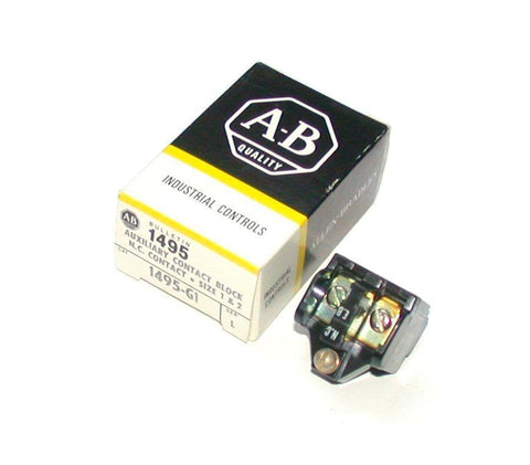 NEW ALLEN BRADLEY 1495-G1 AUXILIARY CONTACT BLOCK N.C. CONTACT SIZE 1 & 2