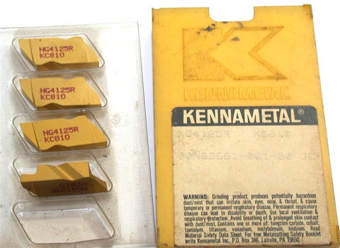 Lot of 4 New Kennametal NG4125R KC810 Top Notch Grooving Inserts