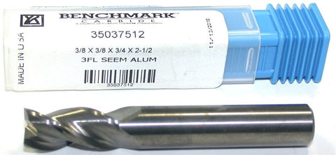 Benchmark 350-37512 3-Flute Carbide 3/8" End Mill New