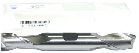 TMX 5-251-065 1/2" diameter 1/2" Shank 2 Flute Double End HSS End Mill New