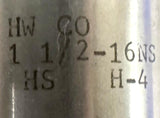 Hanson Whitney Co. 1 1/2-16 Plug Hand Tap 6 Flute NS HS H-4
