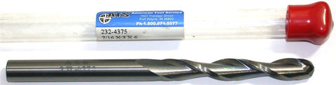 ATS American Tool Service 232-4375 7/16" Dia. Extra Long Carbide Ball End Mill