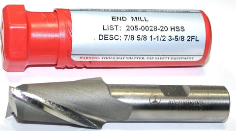 YG-1 Minicut 205-0028-20 7/8" Diameter 5/8" Shank 2 Flute HSS End Mill New