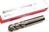 Accupro 07761638 7/16" Diameter 7/16" Shank 4-Flute Carbide Ball End Mill
