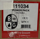 Bell & Gossett 111034 Power Pack Circulator Motor 1/12HP 115V Series 100 1K31