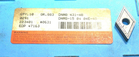 Lot of 5 Carboloy DNMG 431-48 883 Indexable Carbide Turning Inserts New