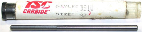 TSC D31W Size 37 Carbide Straight Flute Drill 003827