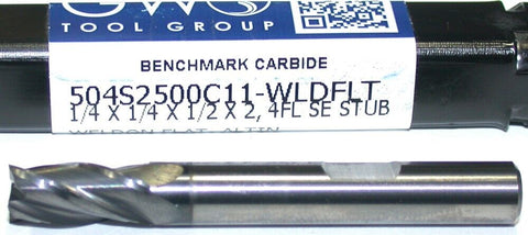 GWS 5042500C11-WLDFLT 1/4" Diameter 1/4" Shank 4 Flute 1/2 LOC Carbide End Mill