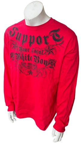Four Horsemen NYC Men's Support Your Local White Boy Red Shirt Size Large