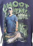 Anvil Men's Swamp People Choot 'Em Troy Landry Graphic Navy Shirt Size Large