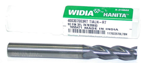 Widia Carbide TiAlN Coated 7mm 3 Flute Endmill 400307003RT TiALN-RT New