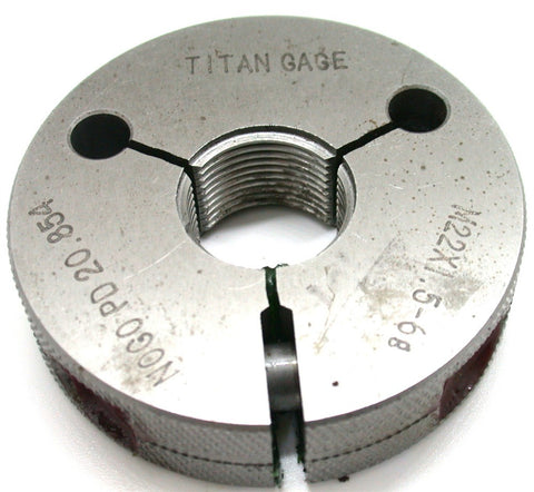 Titan Gage M22 X 1.5-6g Adjustable Thread Ring No Go Gage