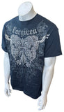 Gildan Men's Forgiven Peace To Men Graphic Black Short Sleeve Shirt Size Large