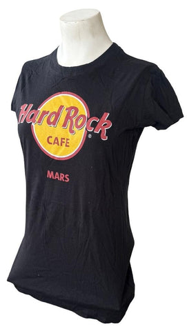 Pimatee Women's Hard Rock Cafe Mars Graphic Black Short Sleeve Shirt Size Large